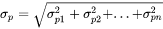 total particle strength is calculated by the square mean of the individual particle strength contributions: