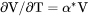 Example: Thermal expansivity of the system (already multiplied by the total volume)