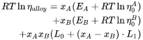 viscosity of a liquid A-B alloy