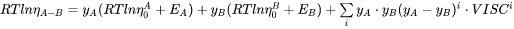 example of viscosity of A-B liquid oxide