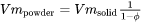 molar volume of powder equation