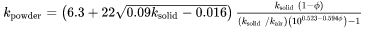 thermal conductivity of powder equation