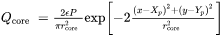 Equation for the intensity of the core beam