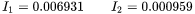 cubic values of I 1 and 2