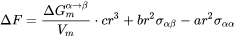 energy change due to the formation of the new particle