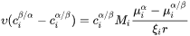 Advanced Growth Rate Model - interface velocity equation 
