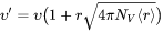 non-zero volume correction to the velocity 