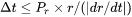 Maximum relative radius change controlled by the particle growth