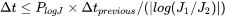 Maximum relative change of nucleation rate in logarithmic scale
