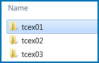 The folders containing the available Console Mode examples 